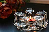 Подставка-подогреватель из жаропрочного стекла "Сердечки"