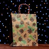 Пакет подарочный крафтовый "Шишки в снегу"