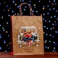 Пакет подарочный крафтовый "сНЕЖНЫХ историй"