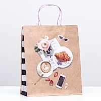 Пакет подарочный крафтовый "Капучино"